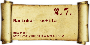 Marinkor Teofila névjegykártya